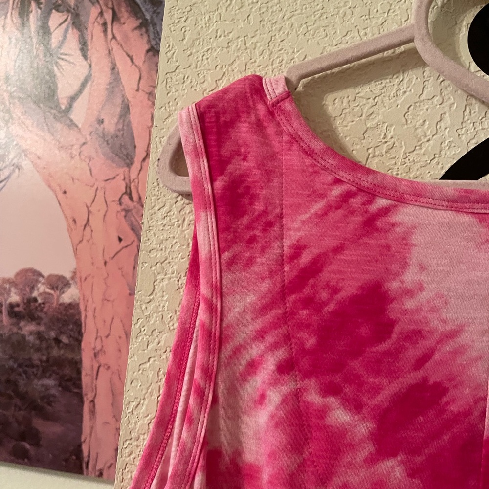 Plus Size Womens pink tie dye flowy tank dress size 3X NEW - Picture 7 of 10